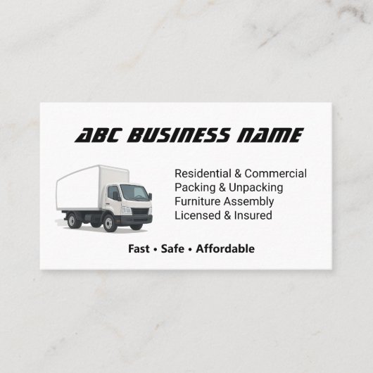 信頼できる引越し業者移転会社 名刺 (正面)