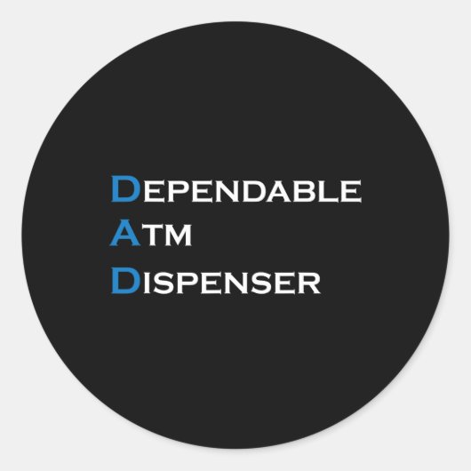 信頼できるAtmディスペンサー父お金を与える父 ラウンドシール (正面)