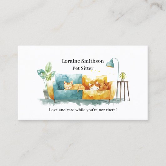 信頼できるCATシッター気にかわいいかわいい 名刺 (正面)