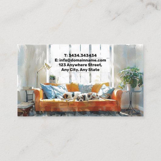 信頼できるDOGシッター気にキュイとかわいいビジネス 名刺 (裏面)