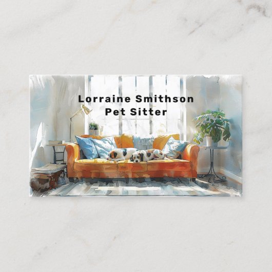 信頼できるDOGシッター気にキュイとかわいいビジネス 名刺 (正面)