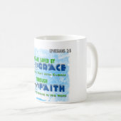 信頼によって優美によって救われる コーヒーマグカップ (正面右)