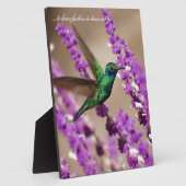 信頼のきらめくなすみれ色耳のハチドリの翼 フォトプラーク (側面)