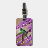 信頼のきらめくなすみれ色耳のハチドリの翼 ラゲッジタグ (正面縦)