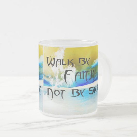 信頼のマグによる歩行 フロストグラスマグカップ (正面右)