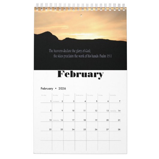 信頼の写真撮影のカレンダーの詩 カレンダー (2月 2026)