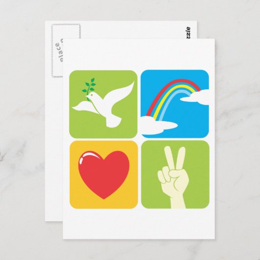 信頼の希望の愛および平和の記号 ポストカード (正面/裏面)