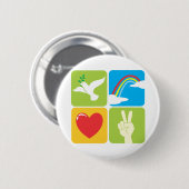 信頼の希望の愛および平和の記号 缶バッジ (正面&裏面)