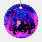 信頼の希望及び慈善のピット・ブル乱用された犬 セラミックオーナメント (裏面)