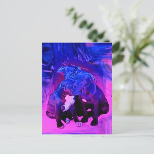 信頼の希望及び慈善のピット・ブル乱用された犬 ポストカード (スタンド正面)