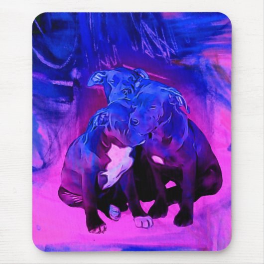 信頼の希望及び慈善のピット・ブル乱用された犬 マウスパッド (正面)