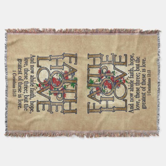 信頼の希望愛エレガントな聖書の聖なる書物、経典のクリスチャン スローブランケット (正面)