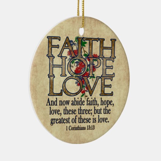 信頼の希望愛エレガントな聖書の聖なる書物、経典のクリスチャン セラミックオーナメント (右)