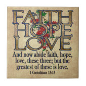 信頼の希望愛エレガントな聖書の聖なる書物、経典のクリスチャン タイル (正面)