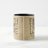 信頼の希望愛キリスト教の聖書の詩 マグカップ (中央)