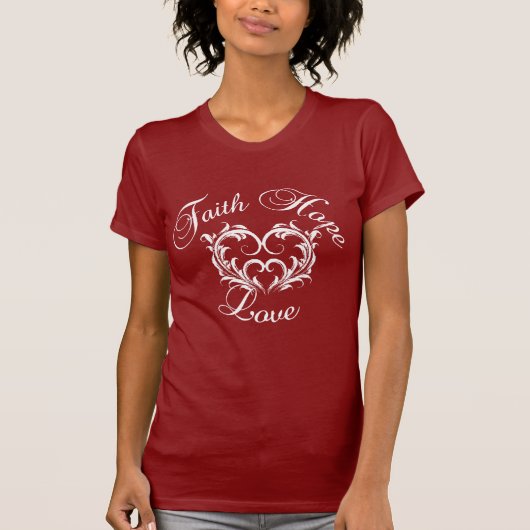 信頼の希望愛ハート Tシャツ (正面)
