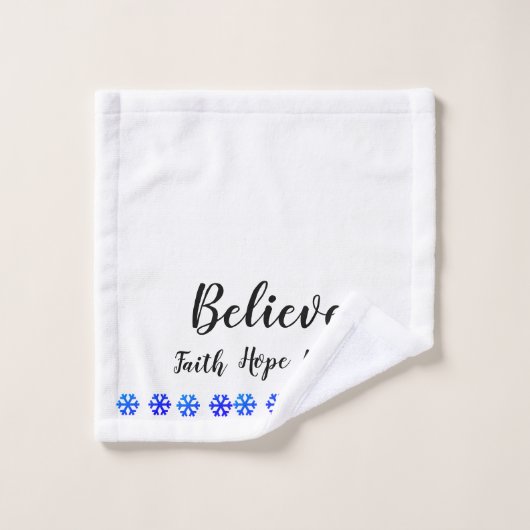 信頼の希望愛青の雪片を信じて下さい バスタオルセット (ウォッシュタオル)