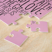 信頼の希望愛1 Corinthiansの13:13 ジグソーパズル (側面)