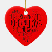 信頼の希望愛1 Corinthiansの13:13 セラミックオーナメント (裏面)