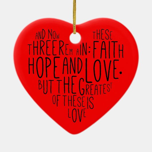 信頼の希望愛1 Corinthiansの13:13 セラミックオーナメント (裏面)