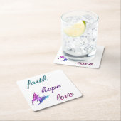 信頼の希望愛 スクエアペーパーコースター (インサイチュ)