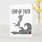 信頼の挨拶状の女性の跳躍の跳躍の跳躍 カード (黄色い花)