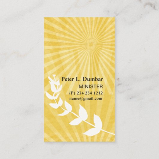 信頼の日が差すこと日曜日は精神的な宗教を放射します 名刺 (裏面)