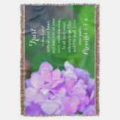 信頼の諺のキリスト教の聖書の花柄のアジサイ スローブランケット (正面縦)