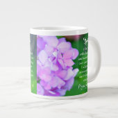 信頼の諺クリスチャン聖書フローラアジサイ ジャンボコーヒーマグカップ (正面右)