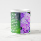信頼の諺クリスチャン聖書フローラアジサイ ジャンボコーヒーマグカップ (正面)