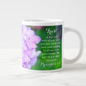 信頼の諺クリスチャン聖書フローラアジサイ ジャンボコーヒーマグカップ (右)