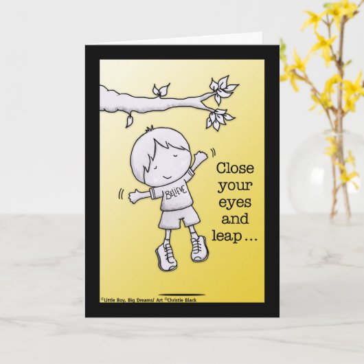 信頼の跳躍 カード (黄色い花)