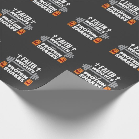 信頼の重量のキリスト教の体育館のユーモアのエクササイズのトレーニング ラッピングペーパー (角)