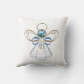 信頼の青い線条細工のクリスマスの天使 クッション (裏面)