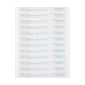 信頼の青い金属線条細工のクリスマスの天使 ラップアラウンドラベル (シート)