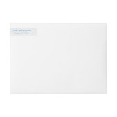 信頼の青い金属線条細工のクリスマスの天使 ラップアラウンドラベル (正面)