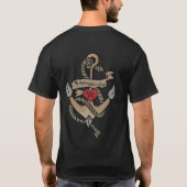 信頼はいかりの人の黒いTシャツです Tシャツ (裏面)