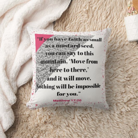 信頼はからしの種子の聖書の詩の枕を好みます クッション (ブランケット)