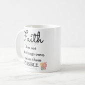 信頼は事の簡単、キリスト教の聖書を作りません コーヒーマグカップ (正面左)