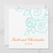 信頼は正方形の結婚式招待状-上がりました 招待状 (裏面)