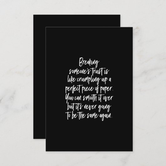 信頼を失うのは大げさに言う サンキューカード (正面/裏面)