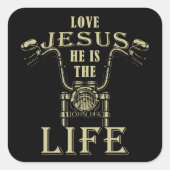 信頼イエス彼はライフクリスチャンのバイクである スクエアシール (正面)