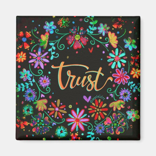 信頼フローラかわいらしトレンディー感動的お洒落 マグネット (正面)