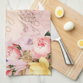 信頼希望および愛バラ キッチンタオル (四つ折り)