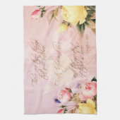 信頼希望および愛バラ キッチンタオル (縦)