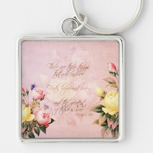 信頼希望および愛バラ キーホルダー (正面)