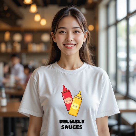 信頼性の高いソースマスタードケチャップおもしろい食品 Tシャツ