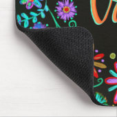 信頼感動的ブラックフローラのインスピレーション マウスパッド (コーナー)