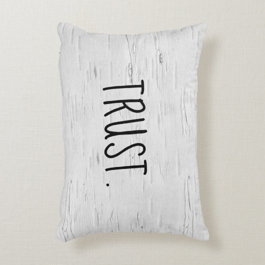 信頼文字オン樺の木ツリーアクセント枕 アクセントクッション (正面(垂直))