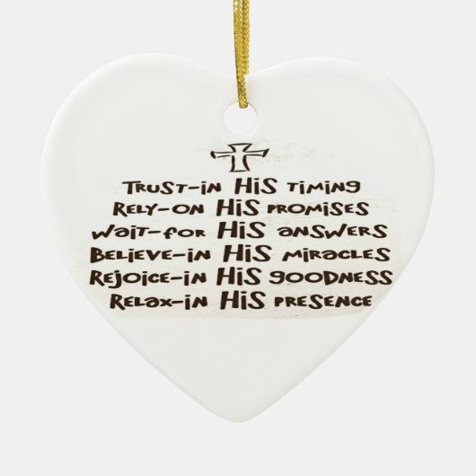 信頼祈りの言葉オーナメント セラミックオーナメント (正面)